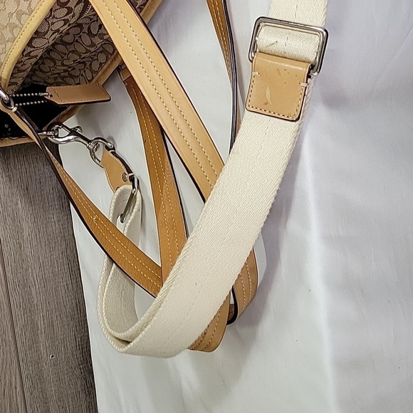 Vintage Coach Signature Canvas/Leather Crossbody Diaper Bag - Picture 7 of 16